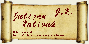 Julijan Malivuk vizit kartica